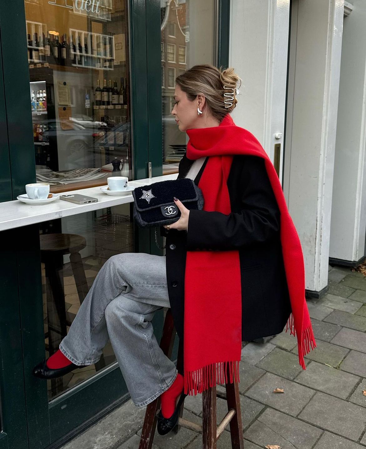 Écharpe Femme Luxe Rouge